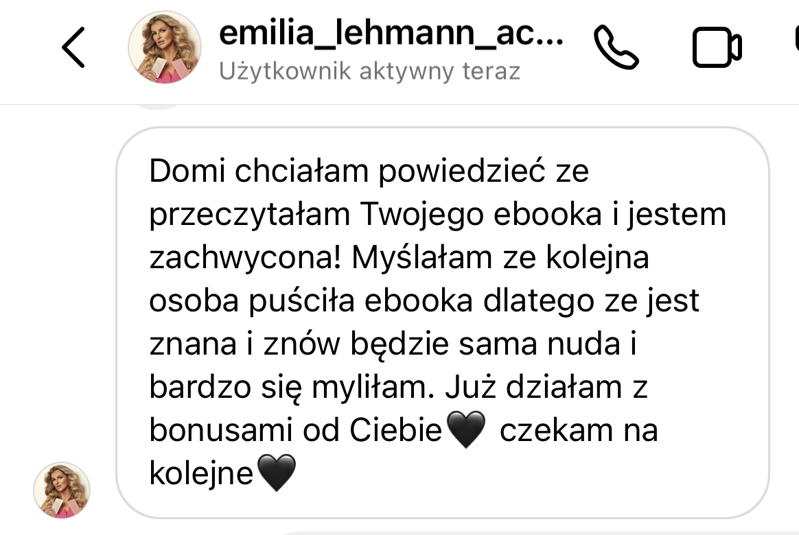 Opinia czytelniczki o ebooku „Nisza, która zarabia” nr 3